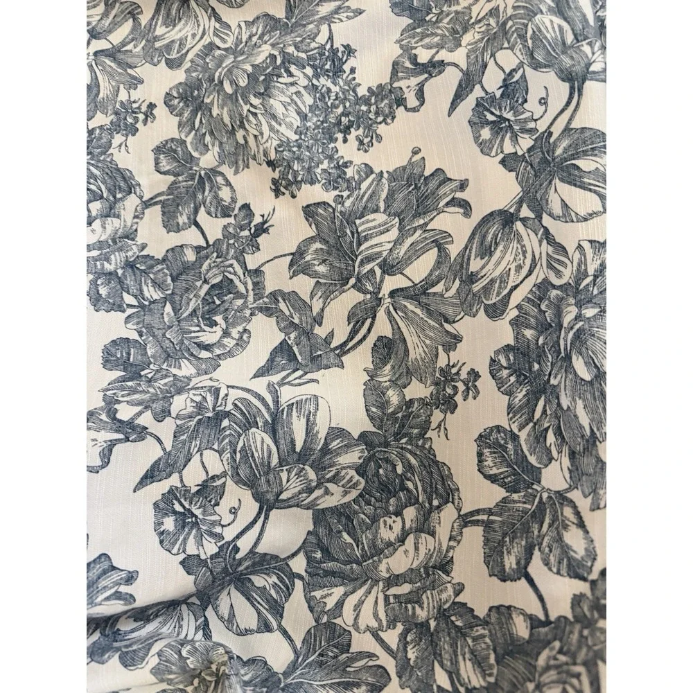 Vintage Waverly Garden Room Toile Blue Floral Curtain Panel 42 X 84 Single 1 PC